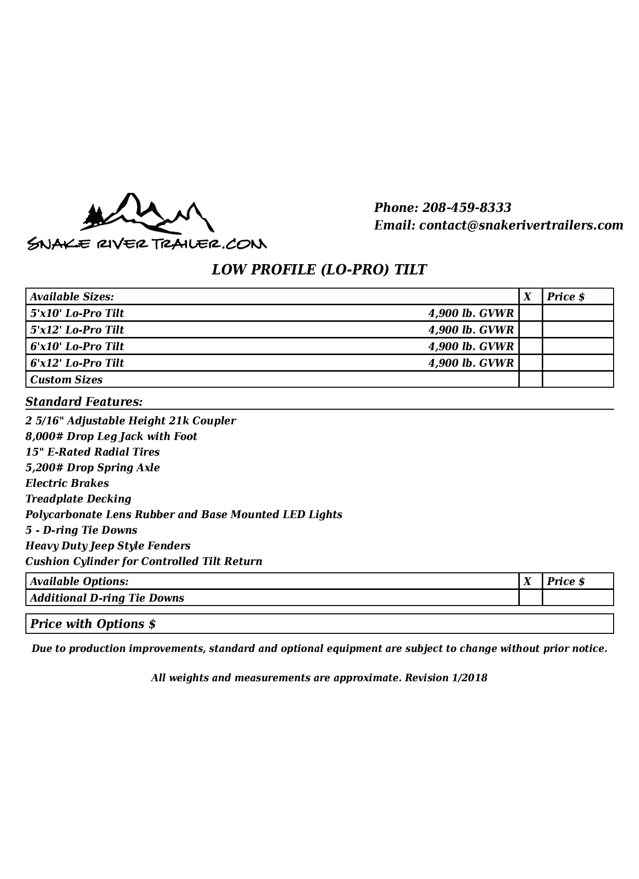 10' and 12' Single Axle Tilt Trailers Brochure