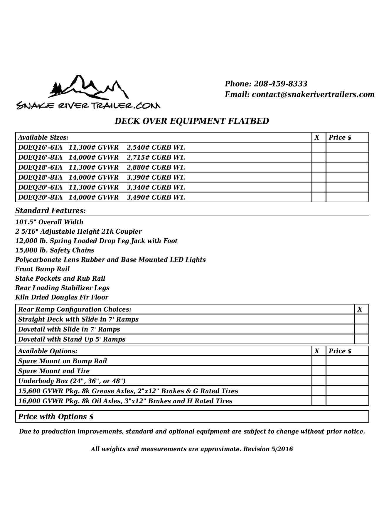 Deck Over Equipment Trailers Brochure
