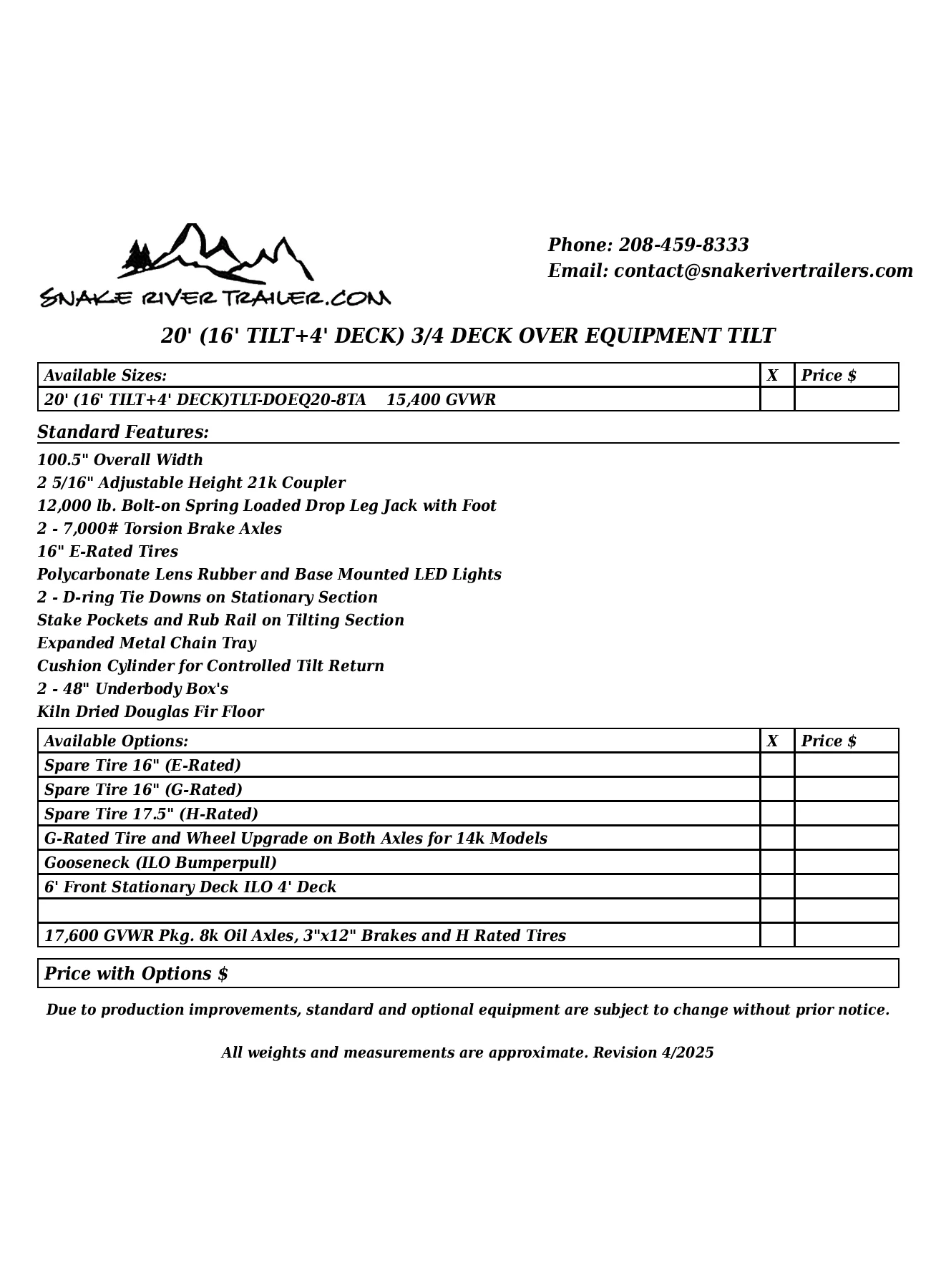 Deck Over 3/4 Split Tilt Flatbed Trailers Brochure