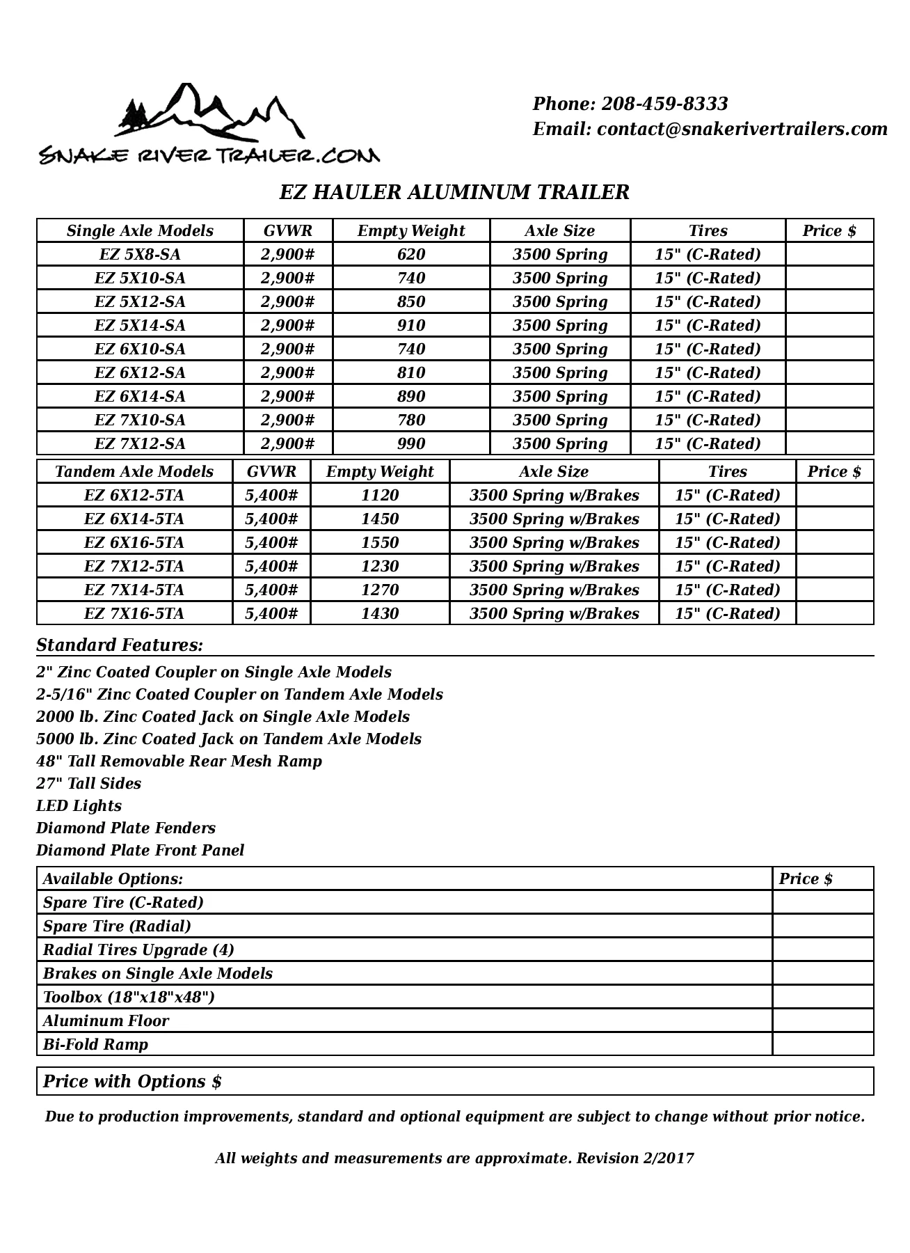EZ Hauler Aluminum Utility Trailers Brochure